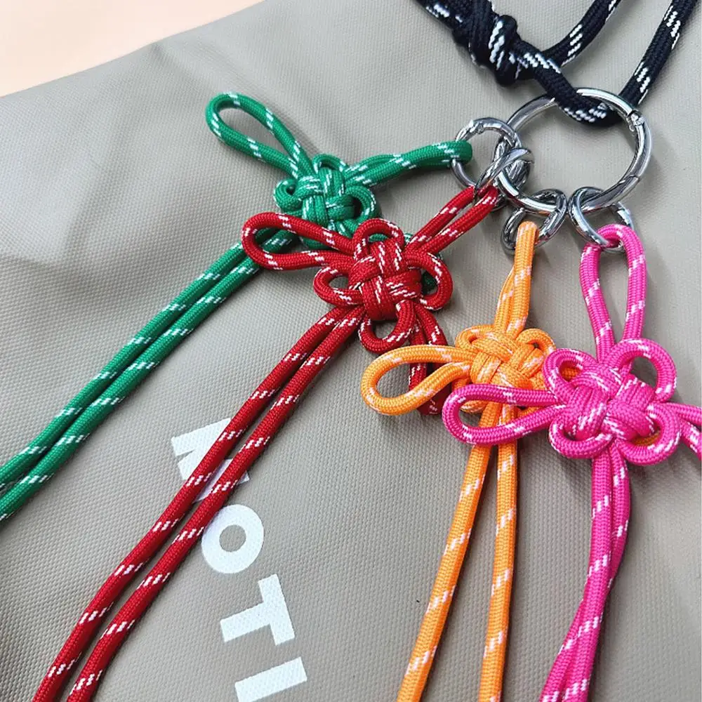 Colorful Braided Lanyard Keychain For Phone Case Anti Lost Knot Rope Strap Car Keyring DIY Bag Charm Bag Pendant Accessories