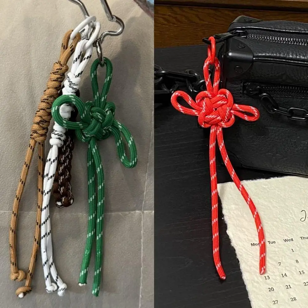 Colorful Braided Lanyard Keychain For Phone Case Anti Lost Knot Rope Strap Car Keyring DIY Bag Charm Bag Pendant Accessories