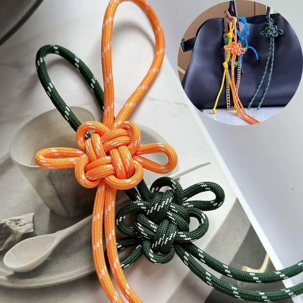 Colorful Braided Lanyard Keychain For Phone Case Anti Lost Knot Rope Strap Car Keyring DIY Bag Charm Bag Pendant Accessories