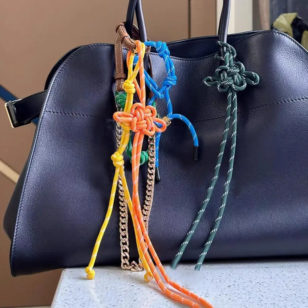Colorful Braided Lanyard Keychain For Phone Case Anti Lost Knot Rope Strap Car Keyring DIY Bag Charm Bag Pendant Accessories