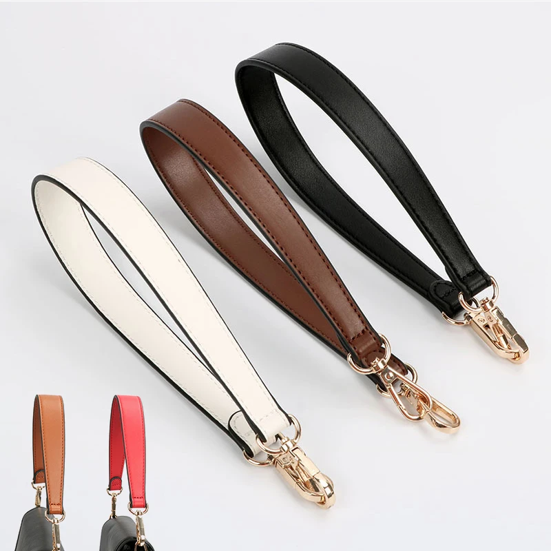 Fashion Genuine Leather Handbag Straps Golden Buckle Replacement Shoulder Bag Strap Women Bag Belt Band Bag Handles Bag Parts