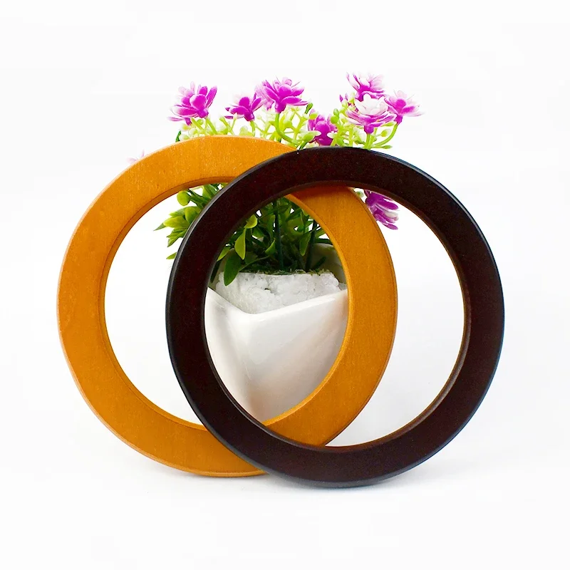 2Pcs Deepeel Natural Wooden Bag Handle Purse HandBags O Ring Handles Purses Round Frame DIY Bags Bracket Replacement Accessories