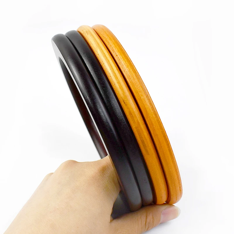 2Pcs Deepeel Natural Wooden Bag Handle Purse HandBags O Ring Handles Purses Round Frame DIY Bags Bracket Replacement Accessories
