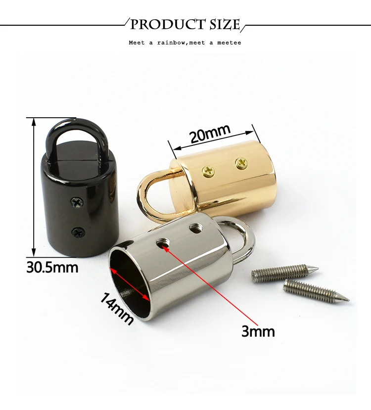 5/10/20Pcs 14mm Bag Metal Buckles Handbag Strap Tassel Cap Clasp Hook Connector Hanger Rope Cord Lock DIY Hardware Accessories