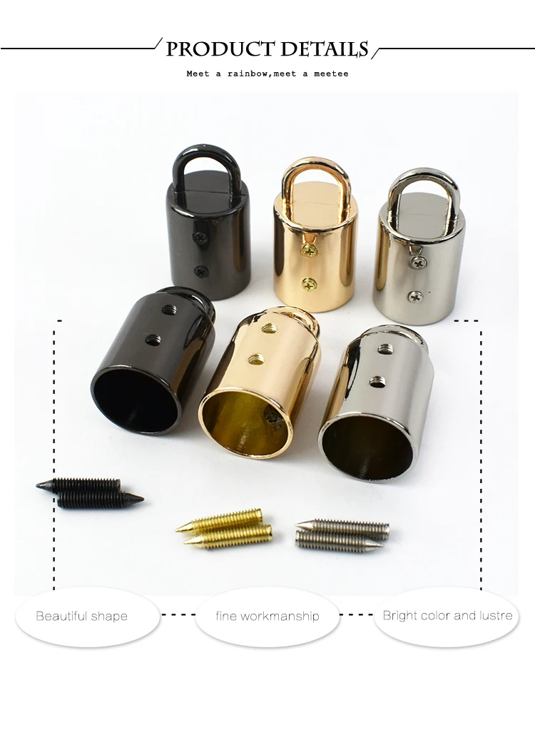5/10/20Pcs 14mm Bag Metal Buckles Handbag Strap Tassel Cap Clasp Hook Connector Hanger Rope Cord Lock DIY Hardware Accessories