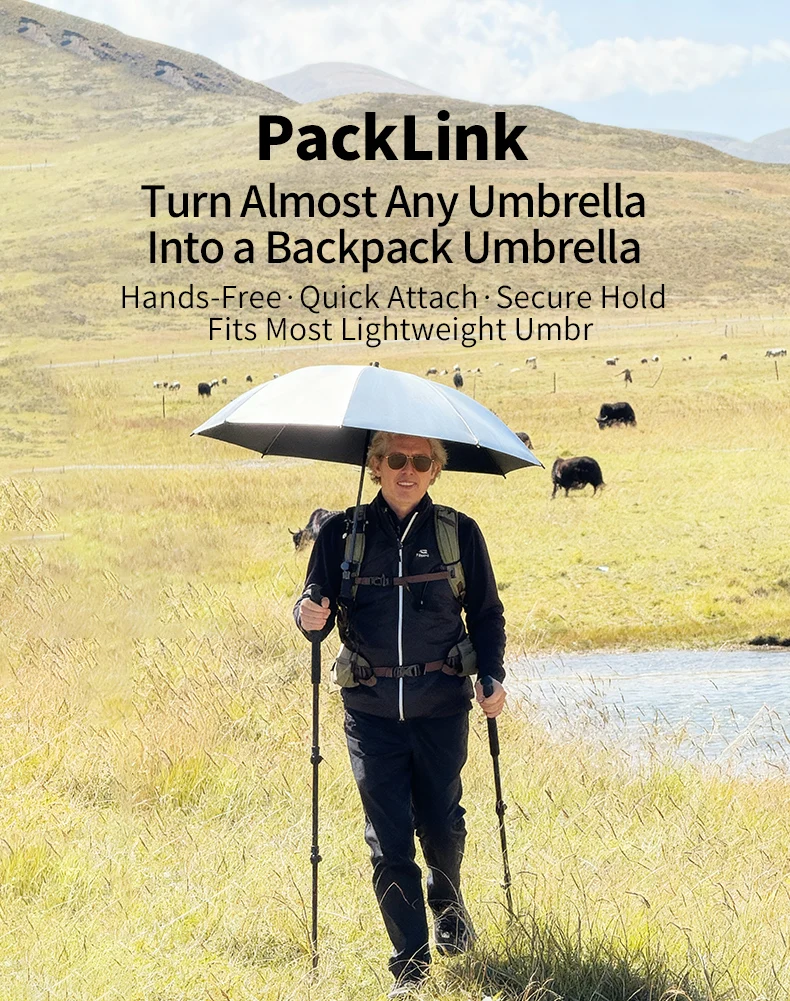 AIR BY TOP Umbrella Clip, Hands Free Umbrella Holder for Backpack Strap, Outdoor Hiking Travel Umbrella Mount