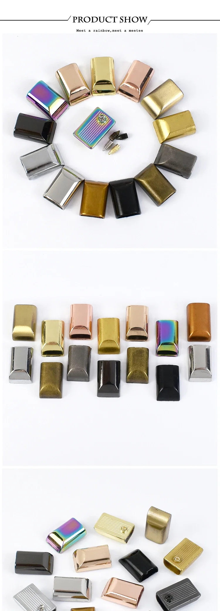 5/10/20Pcs 9mm Metal Bag Zipper Stopper Tail Clip Stop Handbag End Plug Head with Screw DIY Leather Crafts Hardware Accessories
