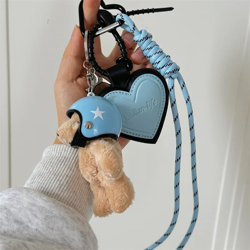 Mini Bear Handmade Leather Keychain Trendy Handbag Decoration Pendant Fashion Car Dachshund Dog Trinket Bag Charm