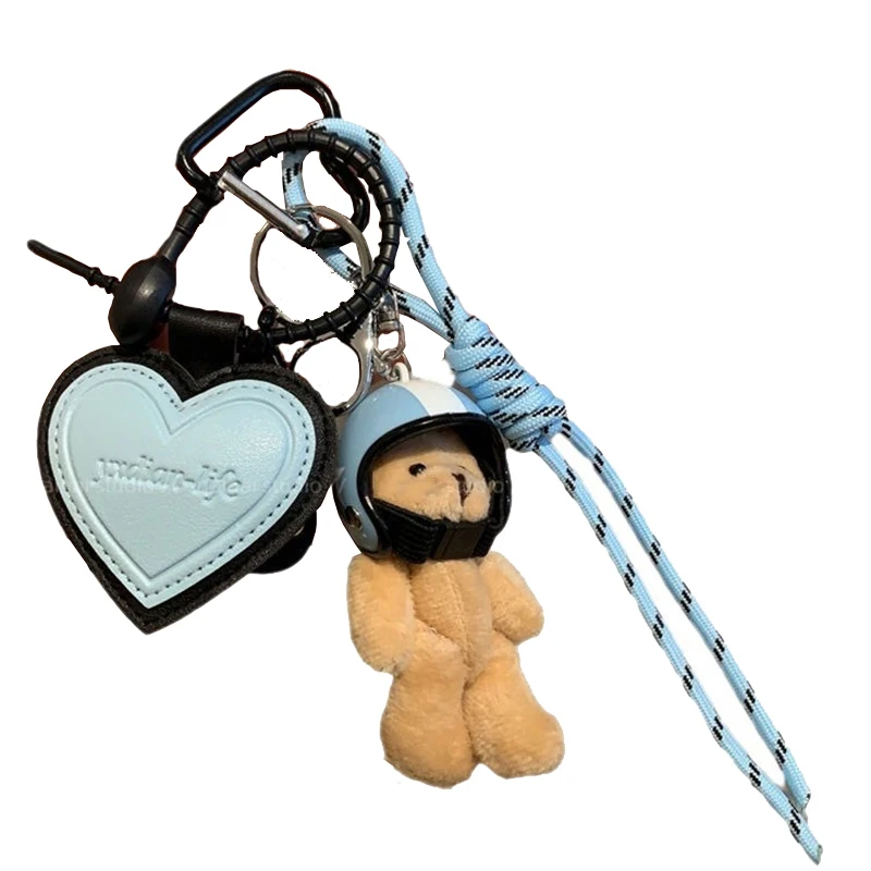 Mini Bear Handmade Leather Keychain Trendy Handbag Decoration Pendant Fashion Car Dachshund Dog Trinket Bag Charm