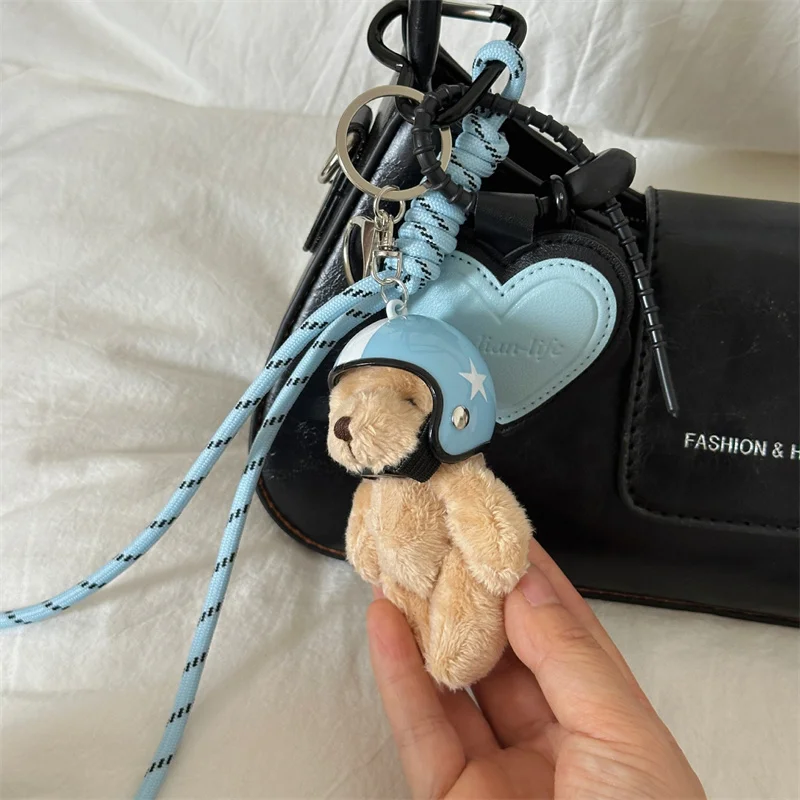 Mini Bear Handmade Leather Keychain Trendy Handbag Decoration Pendant Fashion Car Dachshund Dog Trinket Bag Charm
