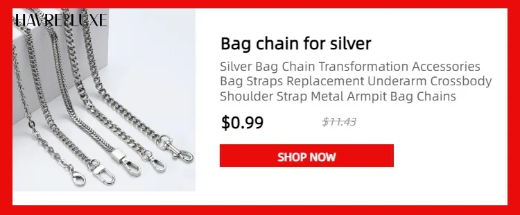 Golden Bag Chain women bag bag chain accessories Metal Extension Chains Crossbody Belt Replacement Bags Strap For Women's Bag