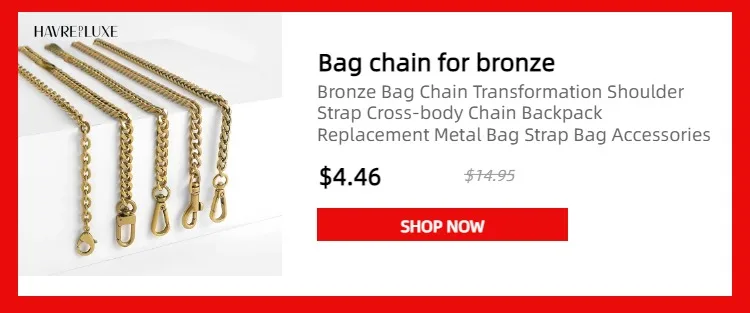 Golden Bag Chain women bag bag chain accessories Metal Extension Chains Crossbody Belt Replacement Bags Strap For Women's Bag