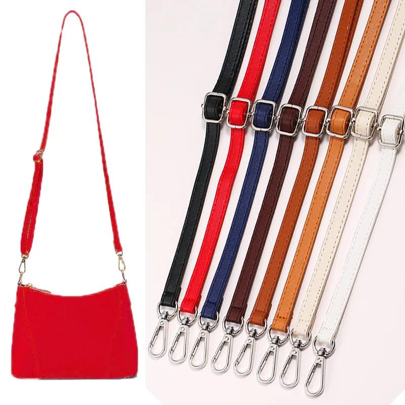 1.2CM Wide Thin Bag Belt Crossbody Shoulder Strap Replacement Long Belt Adjustable PU Leather Bag Strap Part Bag Accessories