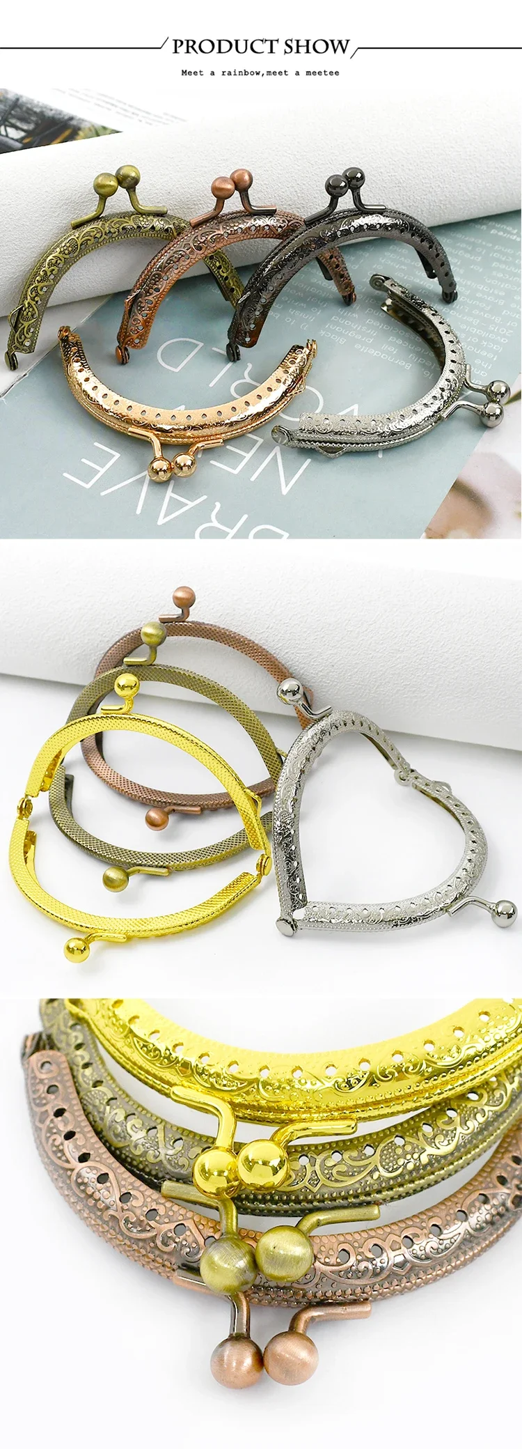 5/10Pcs Deepeel 85mm Metal Bag Handle Coin Purse Frame Kiss Clasp Handbag Wallet Handles DIY Sewing Brackets Accessories