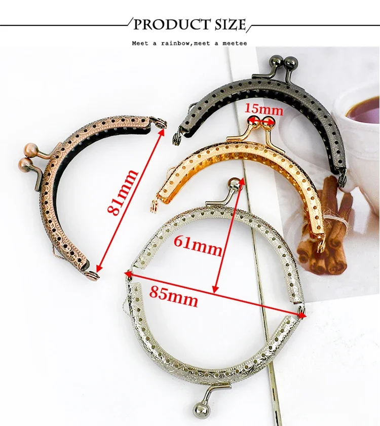 5/10Pcs Deepeel 85mm Metal Bag Handle Coin Purse Frame Kiss Clasp Handbag Wallet Handles DIY Sewing Brackets Accessories