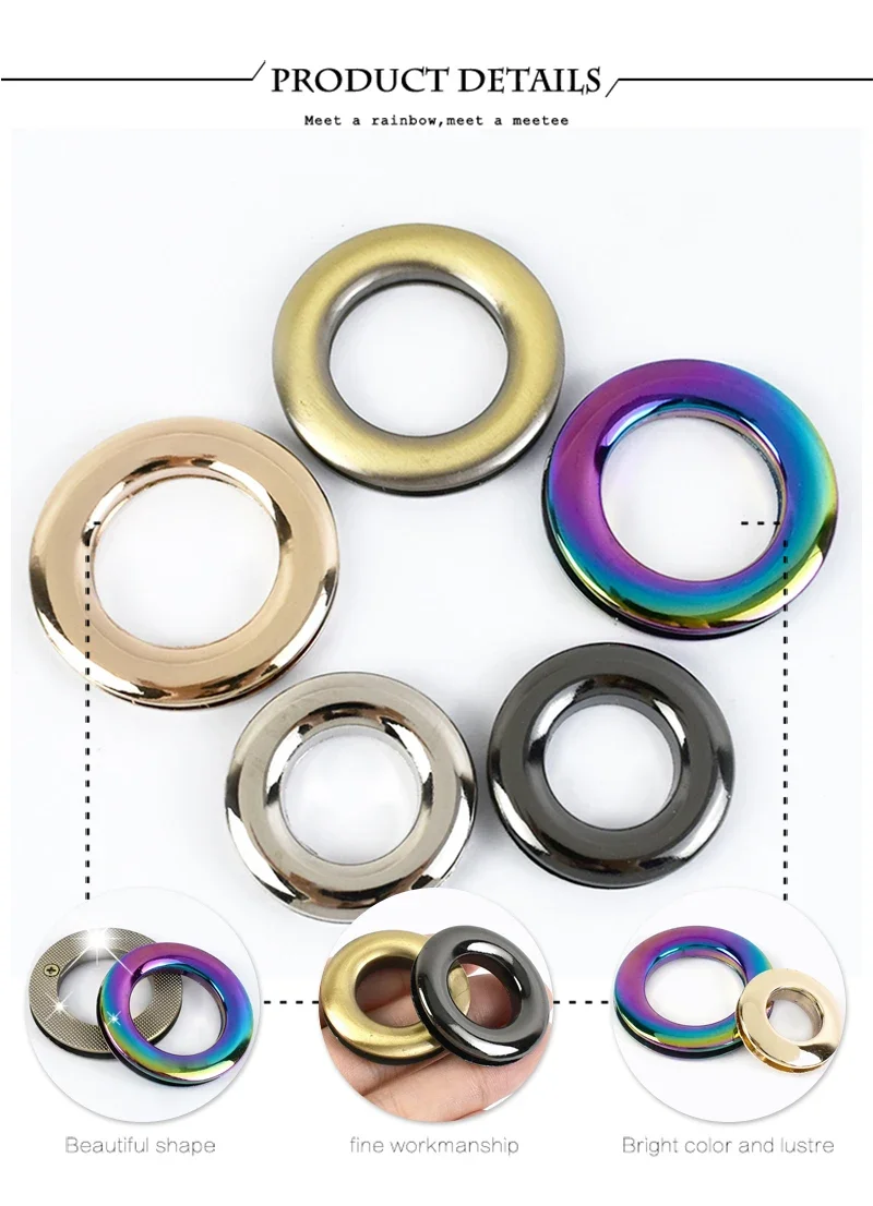 5/10Pcs 10-25mm Metal Eyelet Screw Buckle O Ring Grommet Clasp Bag Eyelets Dog Chain Hook DIY Leather Craft Accessories