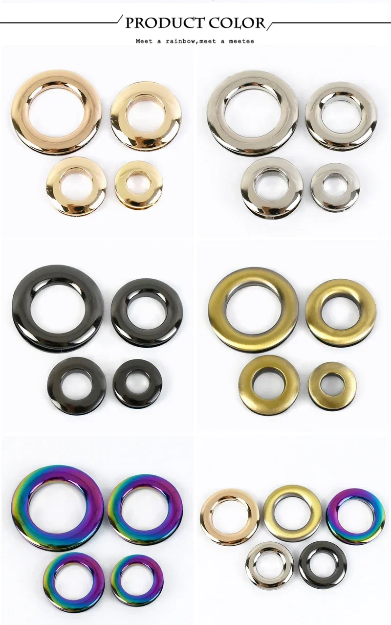 5/10Pcs 10-25mm Metal Eyelet Screw Buckle O Ring Grommet Clasp Bag Eyelets Dog Chain Hook DIY Leather Craft Accessories