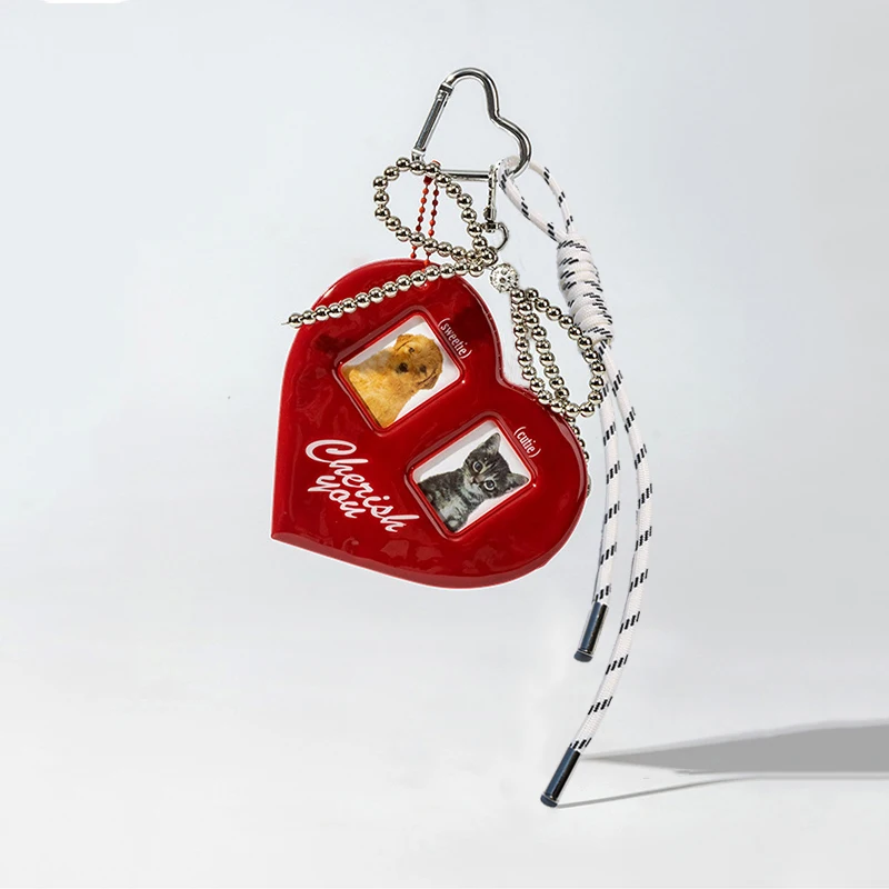 Love Card Holder Braided Rope Bag Pendant Red And Black Nylon Rope Car Keychain Cute Dog Bag Pendant Ornaments