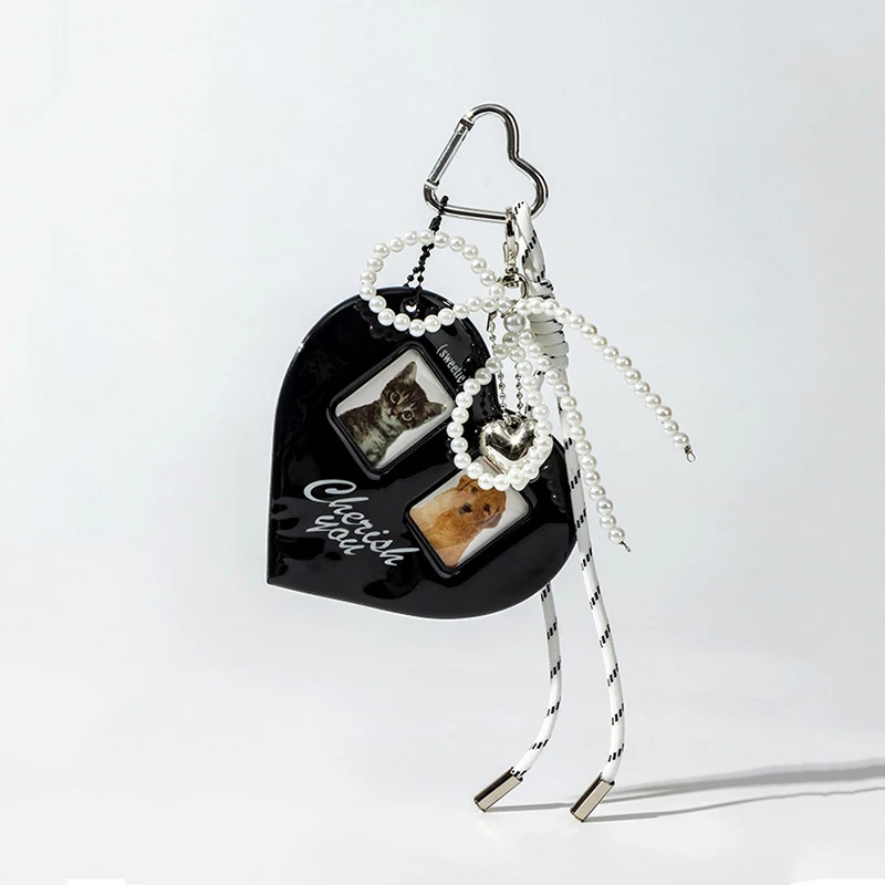 Love Card Holder Braided Rope Bag Pendant Red And Black Nylon Rope Car Keychain Cute Dog Bag Pendant Ornaments