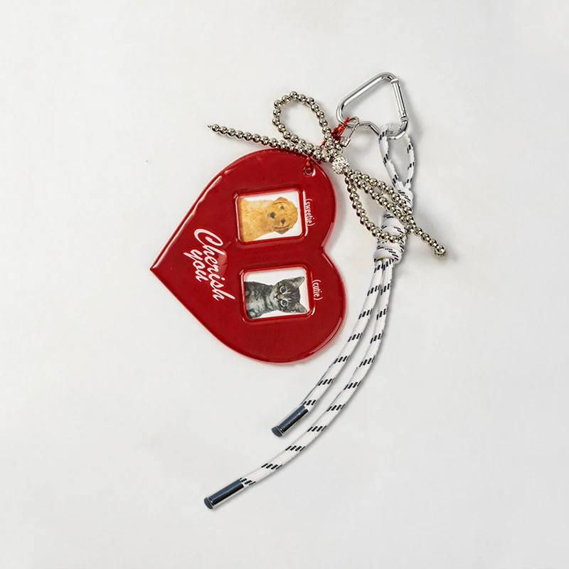 Love Card Holder Braided Rope Bag Pendant Red And Black Nylon Rope Car Keychain Cute Dog Bag Pendant Ornaments