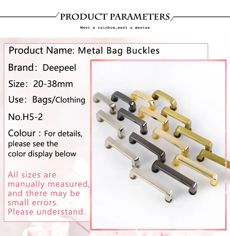 4/10Pcs Deepeel 13-38mm Metal Buckles Handbag Arch Bridge Side Connector Clasps with Screw Leather Crafts Hardware Accessories