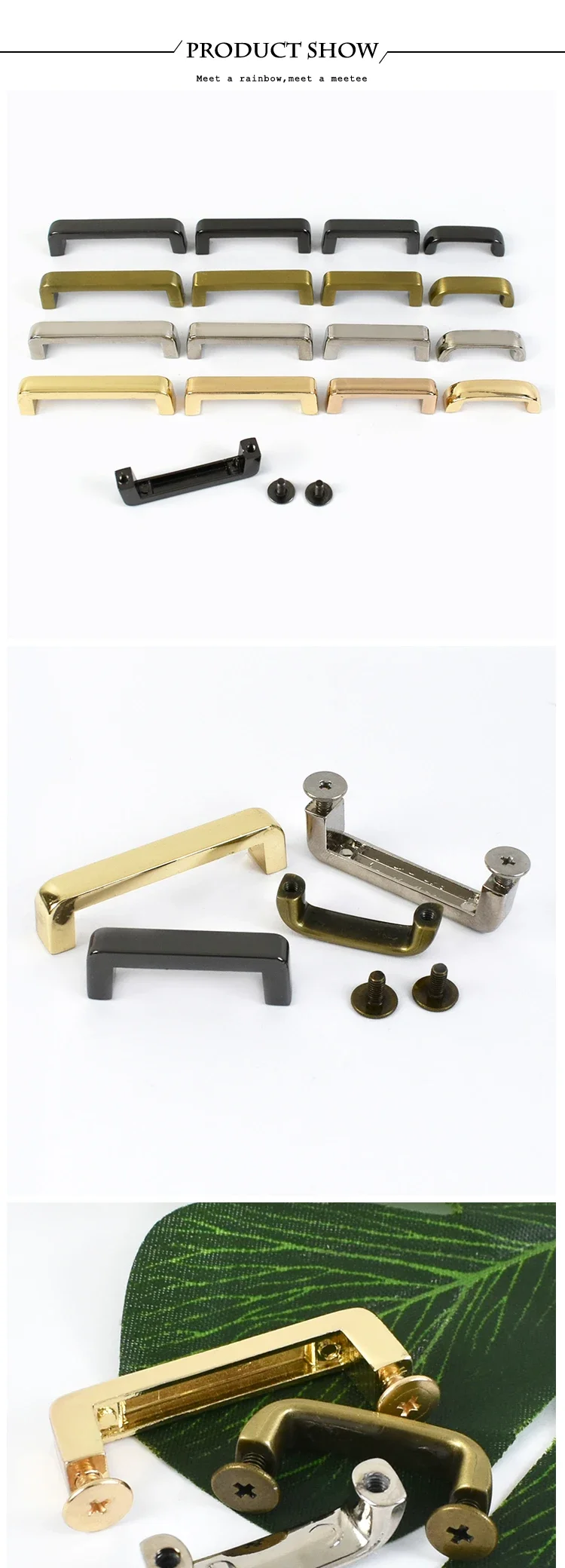 4/10Pcs Deepeel 13-38mm Metal Buckles Handbag Arch Bridge Side Connector Clasps with Screw Leather Crafts Hardware Accessories