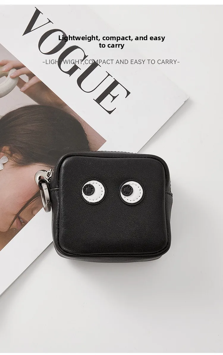 Cute Genuine Leather Headphone Bag Charm For Airpods Portable Data Cable Lipstick Key Storage Coin Purse Bag Accessories