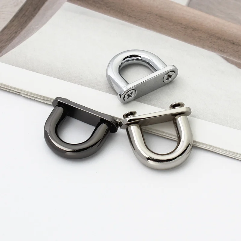 10/30/50PCS Metal Arch Bridge Bag Buckle With Washer For Handbag Strap D Ring Hook Side Clip Handle Connect Screw Accessories