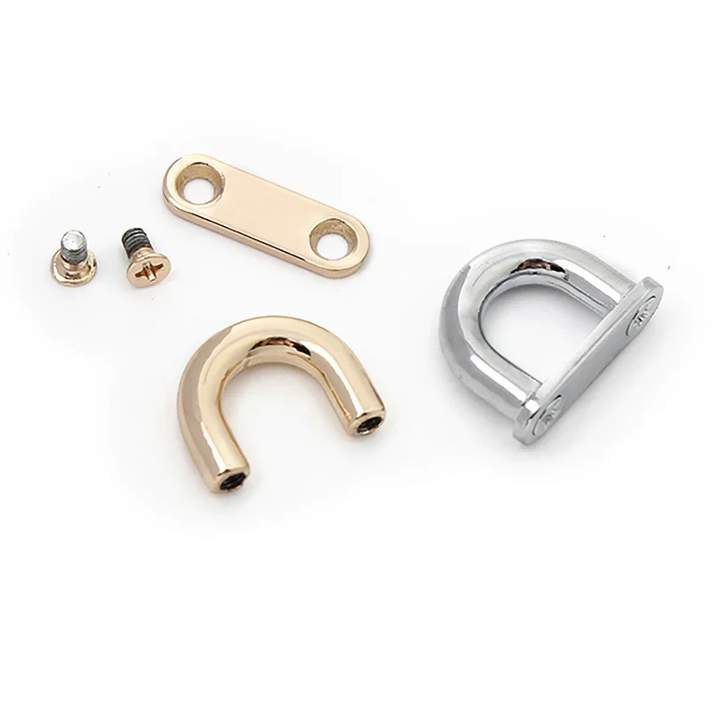 10/30/50PCS Metal Arch Bridge Bag Buckle With Washer For Handbag Strap D Ring Hook Side Clip Handle Connect Screw Accessories
