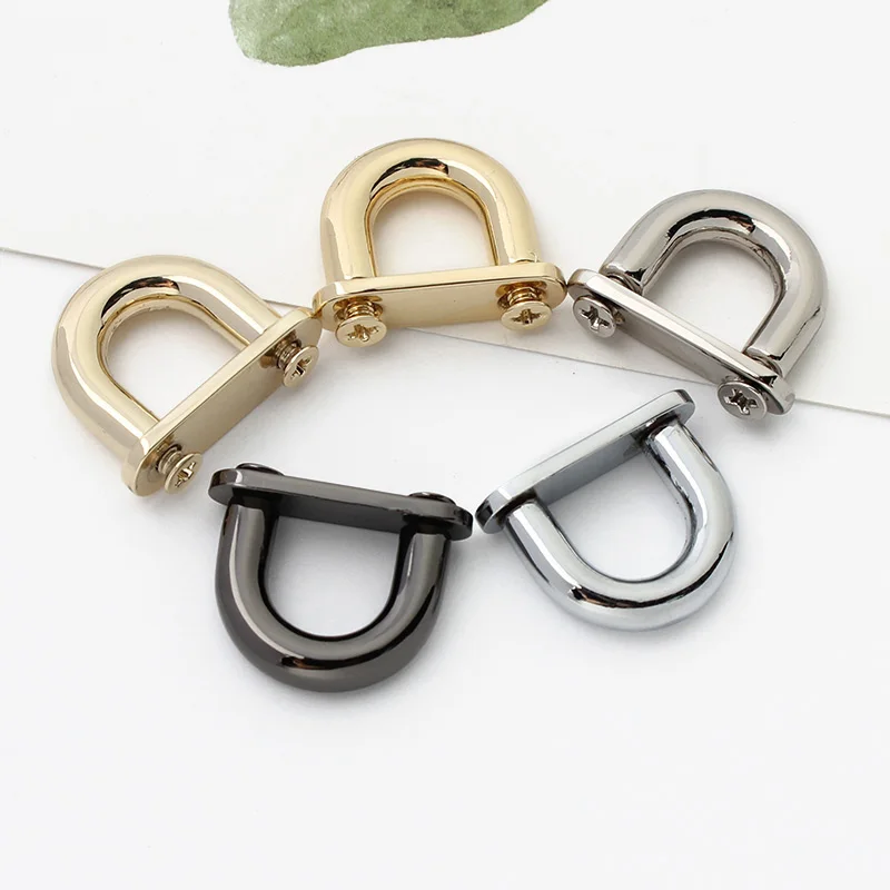 10/30/50PCS Metal Arch Bridge Bag Buckle With Washer For Handbag Strap D Ring Hook Side Clip Handle Connect Screw Accessories