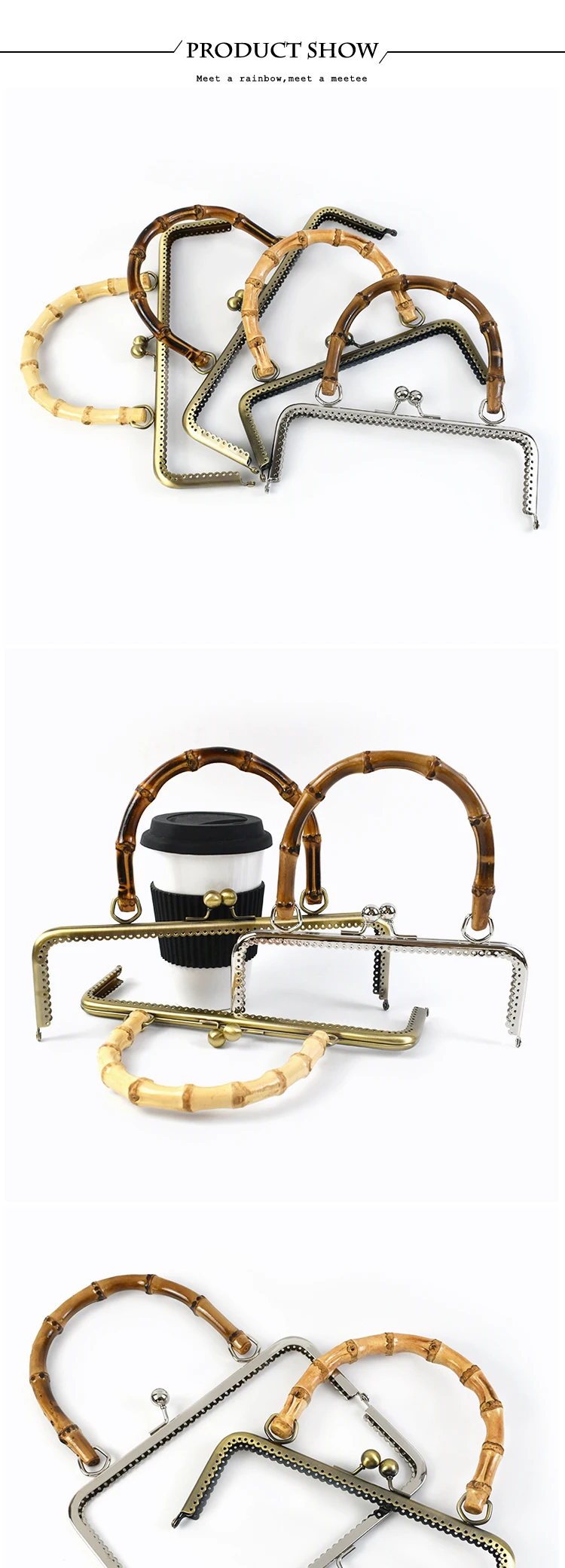 1/2/5Pcs Deepeel 20/25cm Metal Purse Frame Handle Bags Kiss Clasp Sew Kit DIY Bag Framework Handbag Sewing Brackets Accessories