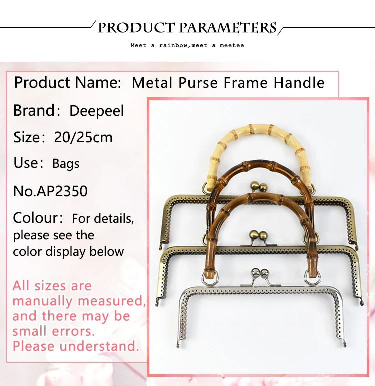 1/2/5Pcs Deepeel 20/25cm Metal Purse Frame Handle Bags Kiss Clasp Sew Kit DIY Bag Framework Handbag Sewing Brackets Accessories