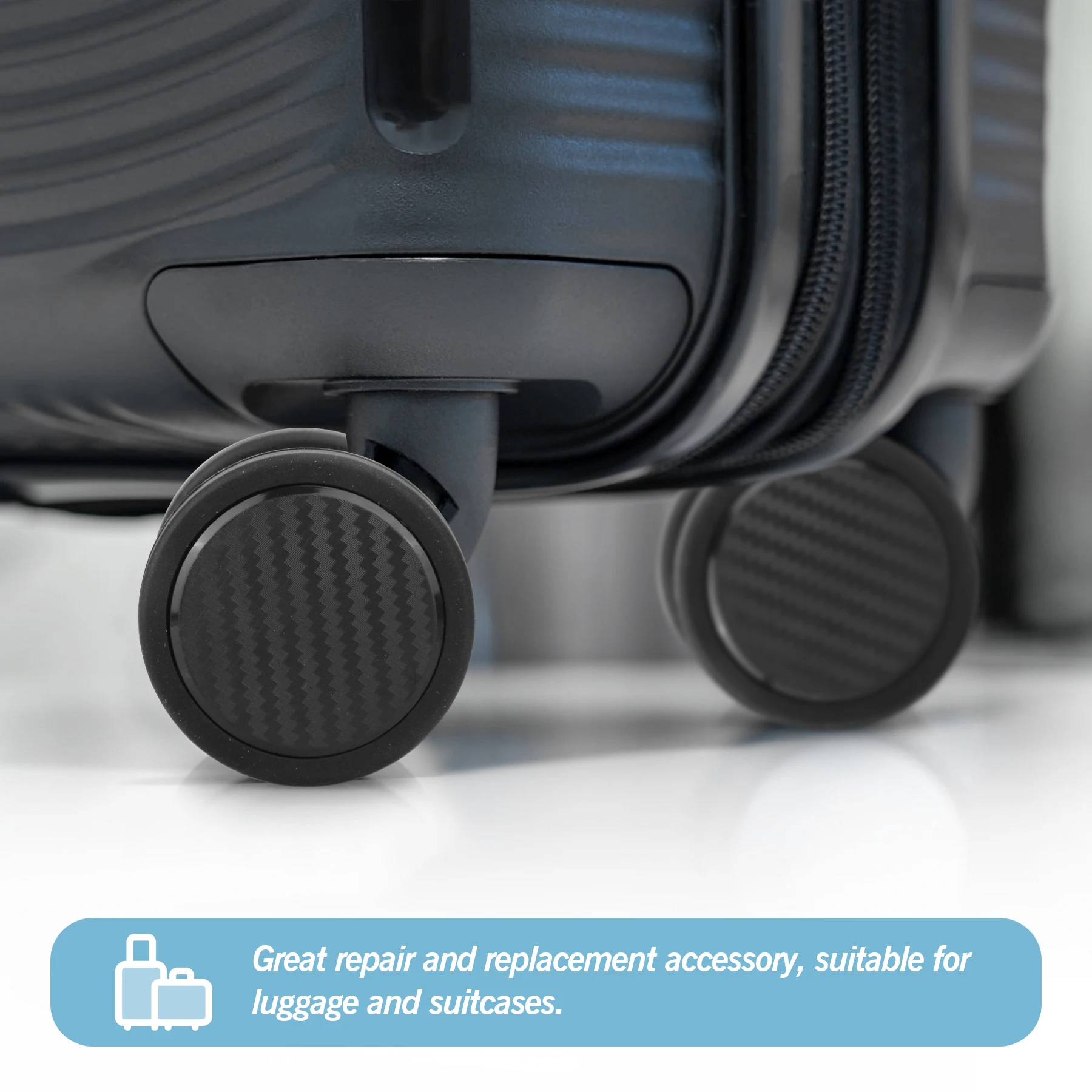 GUGULUZA 4/8pcs Black Trolley Box Wheels Suitcase Wheel Replacement Single Side Wheel 55mm Luggage Wheel Replacement with Screw