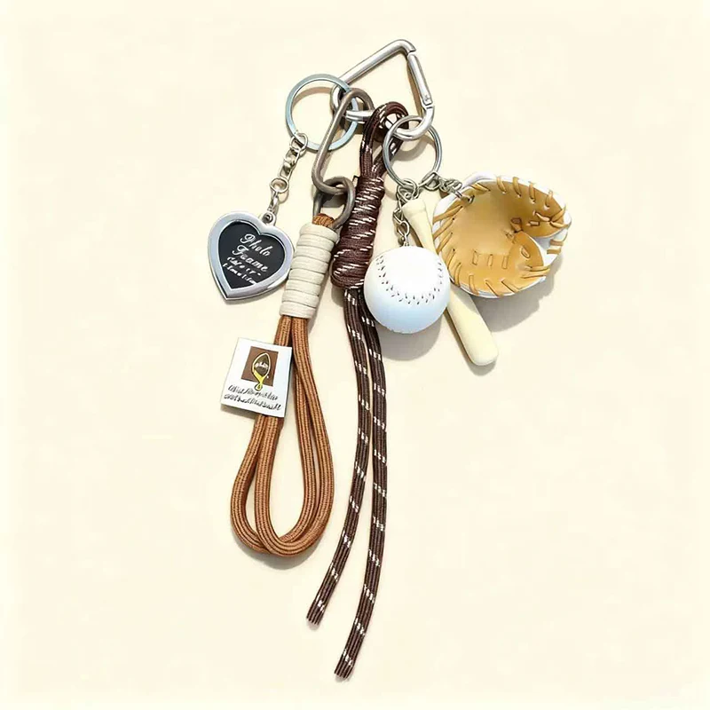 Cute Baseball Decor Keychain diy Fashion Bag Pendant sport travel Keychain Baseball Decor Key Chain Fashion Accessory for Gift