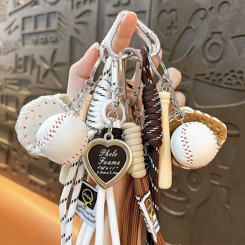 Cute Baseball Decor Keychain diy Fashion Bag Pendant sport travel Keychain Baseball Decor Key Chain Fashion Accessory for Gift