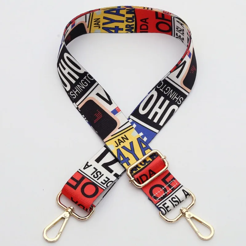 Women Colorful Fabric Shoulder Strap Lady Bag Accessories Adjustable Removable Wide Shoulder Crossbody Messenger Nylon Bag Strap