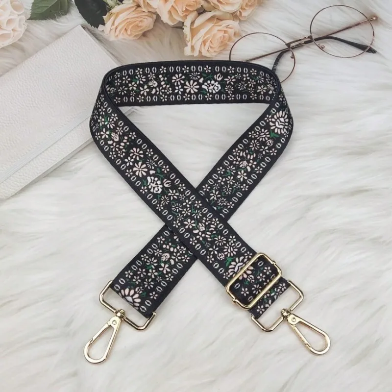 Women Colorful Fabric Shoulder Strap Lady Bag Accessories Adjustable Removable Wide Shoulder Crossbody Messenger Nylon Bag Strap