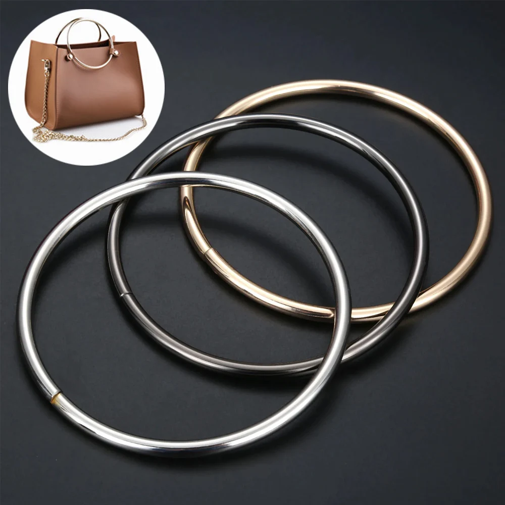 1Pc Round Metal Bag Handles Replacement DIY Handbags Bags Purse Handmade Bag Accessories Round D-ring Hanging Buckle Hardware