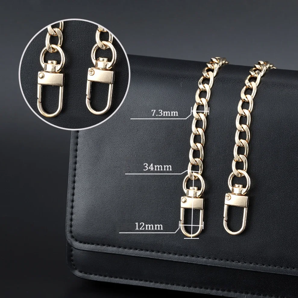 40/60/90/100/110/120cm Bag Chain Strap Handle Shoulder Crossbody Handbag Bag Metal Replacement Chains Bag Parts Accessories