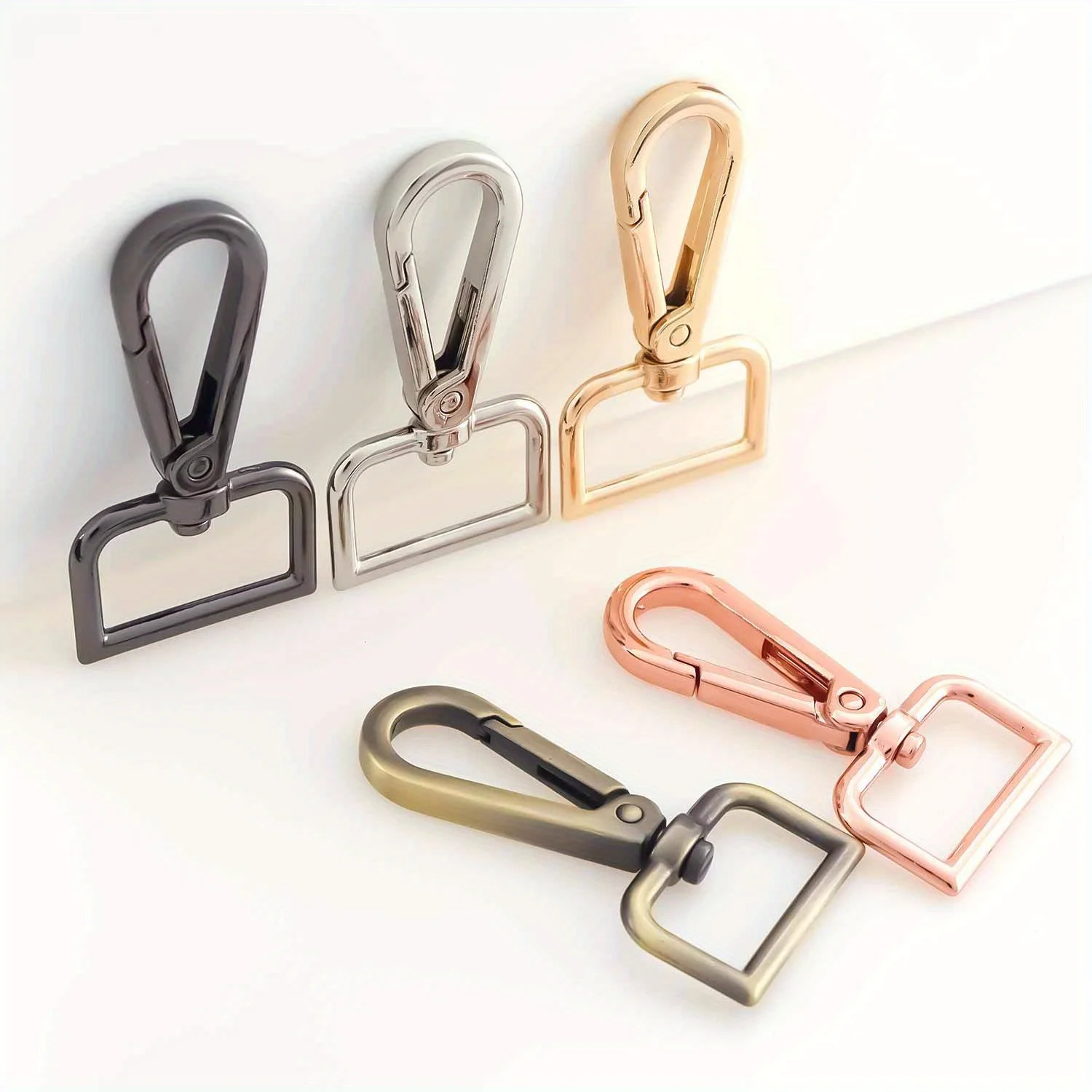 5pcs Metal Swivel Snap Hooks Lobster Lanyard Clasp for Strap Push Gate DIY Crafts Keychains Jewelry Purse Bag Making