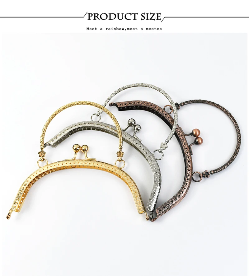 1/2/5Pcs Deepeel 16.5cm Fashion Metal Embossing Handles Purse Handbags Frame Kiss Clasp DIY Sewing Close Hardware Accessories