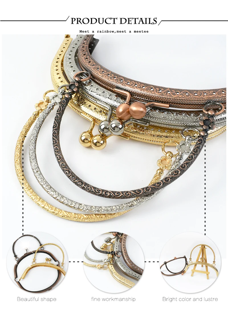 1/2/5Pcs Deepeel 16.5cm Fashion Metal Embossing Handles Purse Handbags Frame Kiss Clasp DIY Sewing Close Hardware Accessories