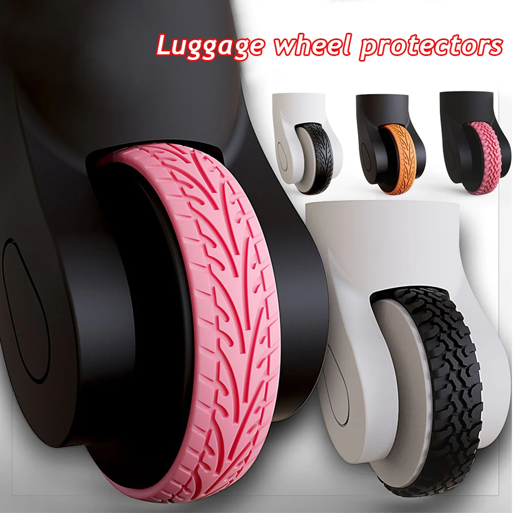 4/8PCS Luggage Wheels Protector Silicone Suitcase Parts Axles Wheels Protector Reduce Noise  Damping Trolley Box Casters Cover