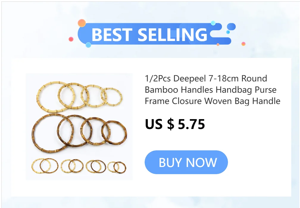 Deepeel 2/4Pcs 12-18cm Natural Wooden Handbag Handle D-ring Frame Handles for Purse Woven Bag DIY Luggage Crafts Accessories