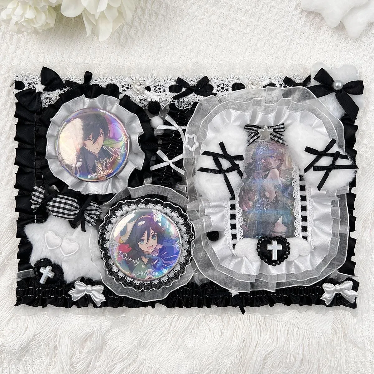 ita bag accessories Pin Display Board Ita-Board Handmade Lace Backplate Board DIY Badge Holder Insert Y2K Bag Charm decoration