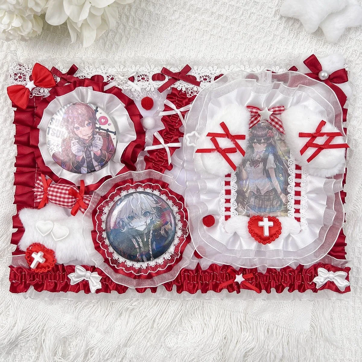 ita bag accessories Pin Display Board Ita-Board Handmade Lace Backplate Board DIY Badge Holder Insert Y2K Bag Charm decoration