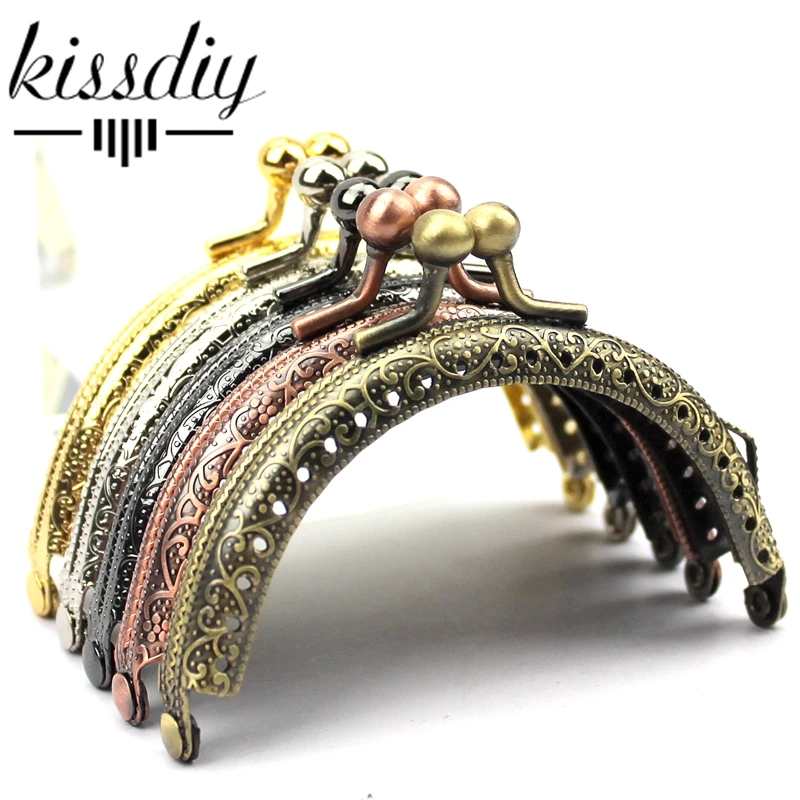 10PCS 8.5cmSemicircle Metal Purse Frame Kiss Clasp Handle For Bag Sewing Craft Tailor Sewer Bag Accessory Mix Color wholesale