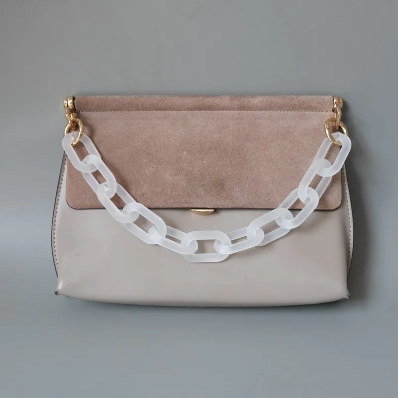 New Fashion Woman Handbag Accessory Parts White Red Pink Candy Acrylic Resin Chain Luxury Strap Women Shoulder Cute Clutch Chain