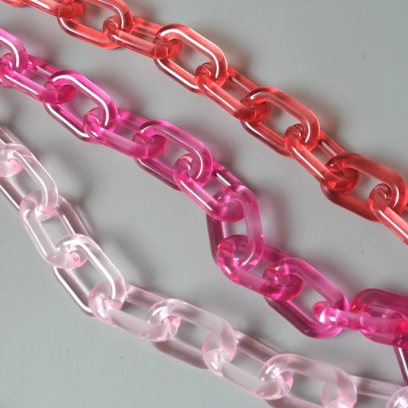 New Fashion Woman Handbag Accessory Parts White Red Pink Candy Acrylic Resin Chain Luxury Strap Women Shoulder Cute Clutch Chain