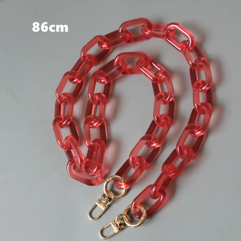 New Fashion Woman Handbag Accessory Parts White Red Pink Candy Acrylic Resin Chain Luxury Strap Women Shoulder Cute Clutch Chain